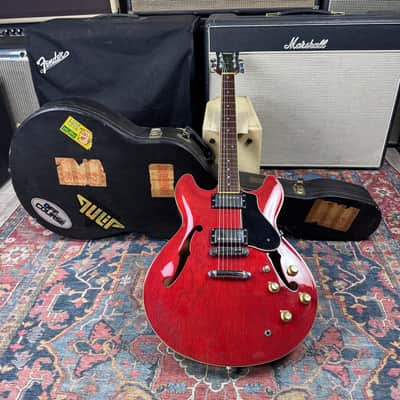 Yamaha ES-335 Style Model SA-700 Semi Hollow Persimmon Red - 1980 image 6