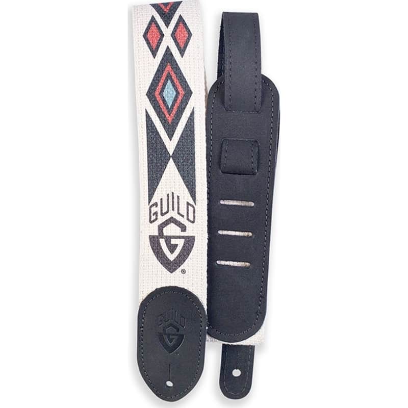 Guild Cotton & Leather Southwest G-Shield Guitar Strap (Multi-Colour Diamonds) image 1