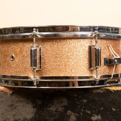 1960s Rogers 5x14 Powertone Champagne Snare Drum image 6