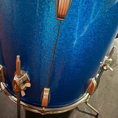 Ludwig Vintage Drumset 22”-12”-13”-16” 1970s - Blue Sparkle image 8