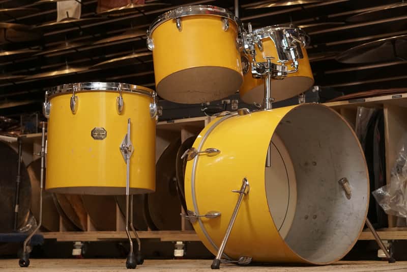 Gretsch 12/13/16/22" Drum Set - 1970s Yellow Lacquer image 1