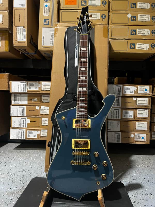 Ibanez Iceman IC420 Electric Guitar - Antique Blue Metallic image 1