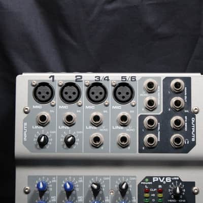 Peavey PV6 USB 6 Channel Mixer 2010s - Grey image 5