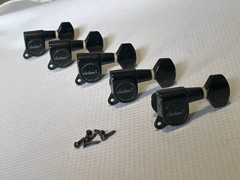 5 - 2000's Jackson Dinky Guitar Black Jin Ho Korea Tuners Tuning Pegs 6 In Line (Incomplete Set) image 1