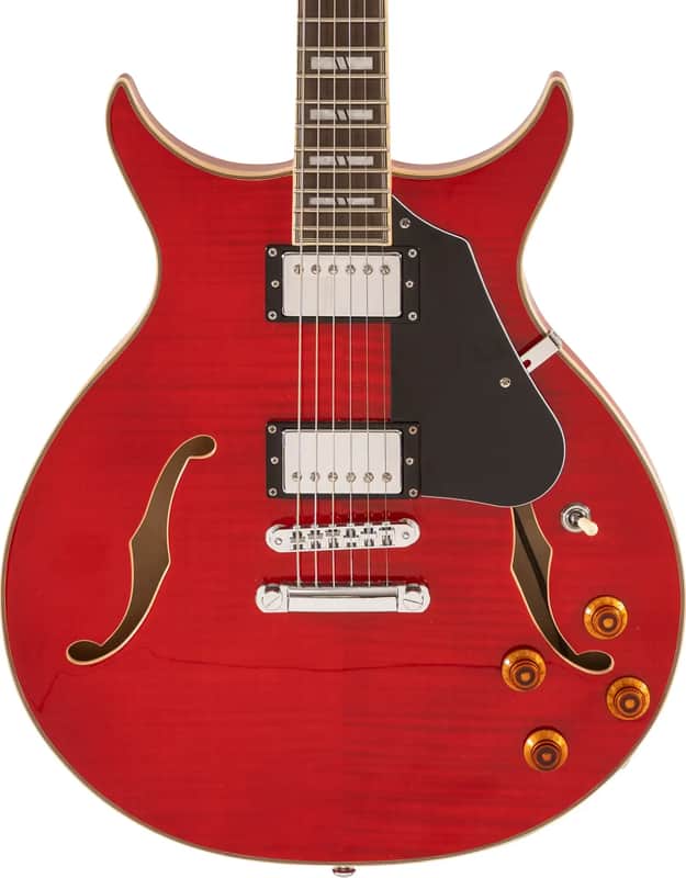 Washburn SH35 Semi-Hollow Electric Guitar, Rosewood Fingerboard, Trans Red image 1