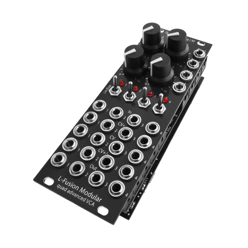 Compact low noise Eurorack Quad analog VCA with dual Ring Modulator and voltage controlled crossfaders image 1