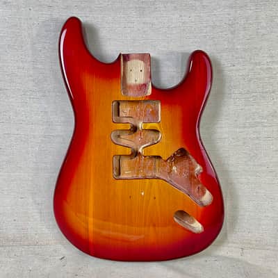 Super Stratocaster Body Cherry Sunburst Guitar Hardtail image 1
