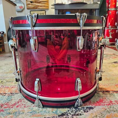 Ludwig Red Vistalite 20-14-12" Downbeat Drum Kit 2023 image 6
