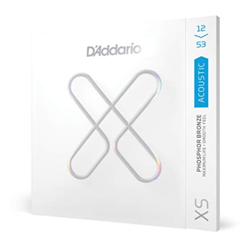 D'Addario XS Coated Phosphor Bronze 12/53 Light Acoustic Guitar Strings image 1