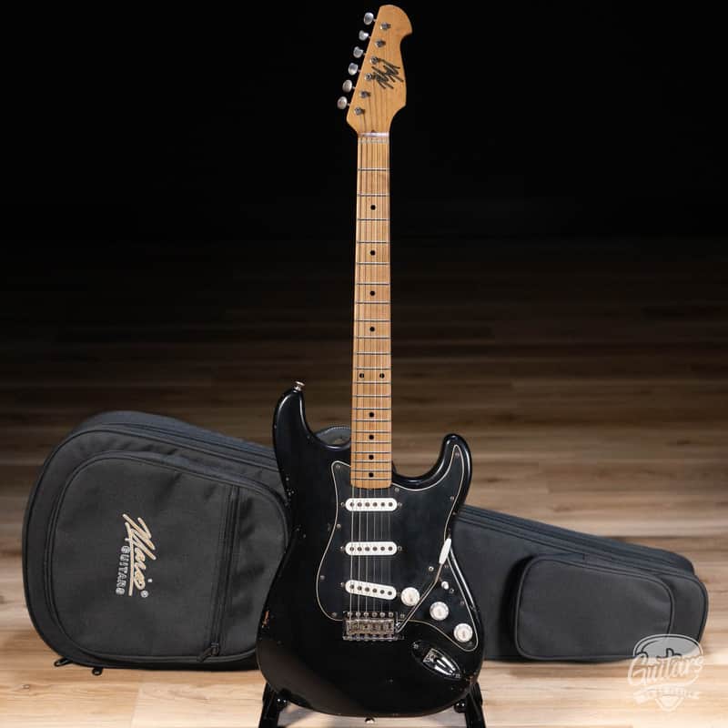 Mario Martin Guitars Ash/Paulownia S-Style w/ Brickhouse Pickups – Black image 1