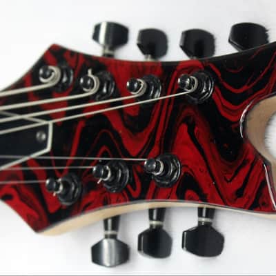 Custom Swirl Painted and Upgraded Dean Vendetta XM 7 -7 String Electric Guitar W/ Matching Headstock image 7