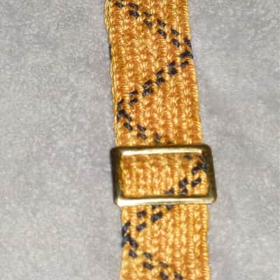 Vintage 1970s Guitar Strap Leather Ends, Metal Buckle, Metal Rivets, Metal Loop, Orange and Black Strong and Solid Excellent image 11