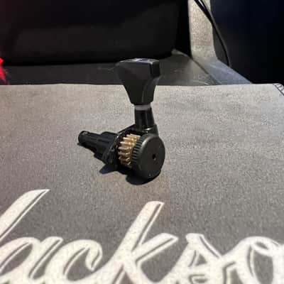 Hipshot Locking Tuners 6 inline LEFT-HANDED Non-Staggered Open-Gear Grip-Locking - BLACK image 2