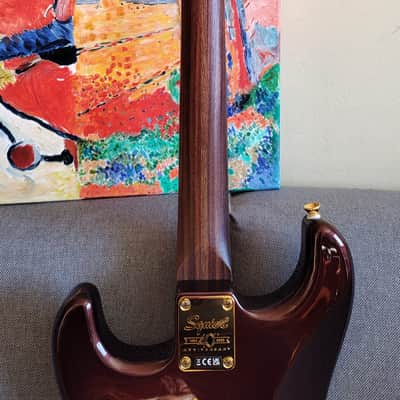 Custom Squier 40th Anniversary Gold Edition Stratocaster - Ruby Red Metallic, 100% Rosewood Neck (2022) image 2