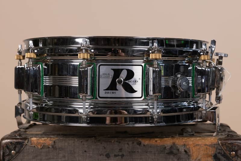 Vintage Rogers 5x14 Big R "Green Felt" Dynasonic Snare Drum image 1