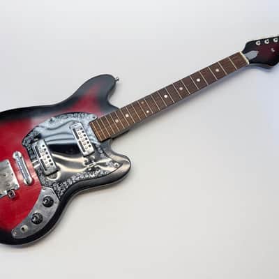 Vintage Teisco Del Rey 1960s Dual Pickup Red Cherry Burst 24" Short Scale image 1