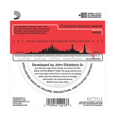 D'Addario A-Guit.Strings EJ12 13-56 80/20 Bronze - Acustic Guitar Strings image 2