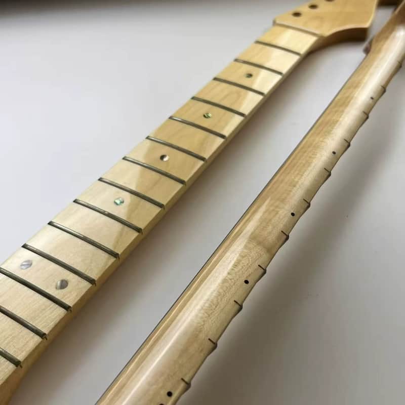 Vintage Tiger Maple Strips Guitar Strat Style Neck, 22 Frets Fingerboard image 1