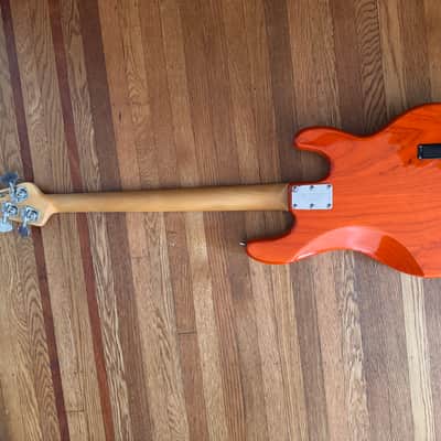 Ernie Ball Music Man Sting Ray 4 2003 - Translucent Orange Left Handed image 5