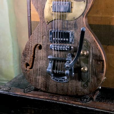 Postal  Crossroads 1910 Limited Edition  #1 Barnwood Upgrade Bigsby F Hole image 10
