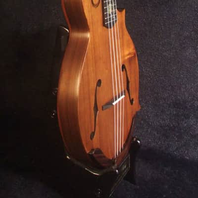Handmade F Style Tenor Ukulele, ArchBack, Hawaiian Koa & Mahogany, Floral Inlay, Soft-bag, Bruce Wei FM17-2036 image 5