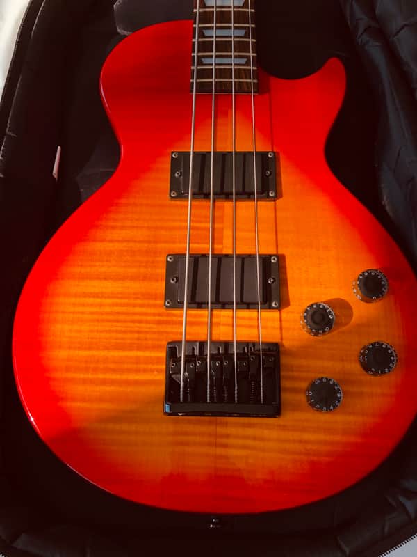 Epiphone 1996 Les Paul Bass Made In Korea Sunburst Red  w/ New Strings & Set Up image 1