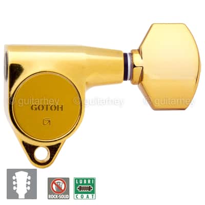NEW Gotoh SG301-07 Tuning Keys L3+R3 SET Tuners Small Buttons 3x3 - GOLD image 1