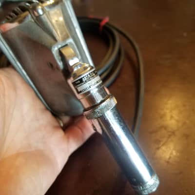 Astatic DNHZ Vintage Dynamic Mic and flex stand lo-fi hi-Z the commentator 1950s - hammered silver and chrome image 9