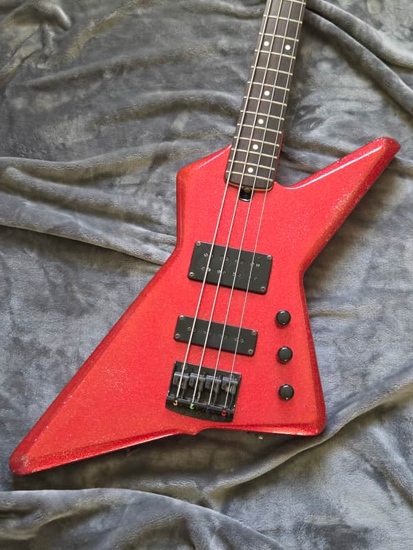 1984 Ibanez DB700 Destroyer 4 String Vintage Japan Electric Bass - Custom Red Sparkle Finish + OHSC image 1