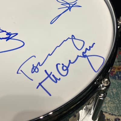 Eric Singer's KISS, David Frangioni Collection, Pearl 14x6.5" "Mirror Ball" Free Floater Snare Drum, Signed by all members of KISS! image 7