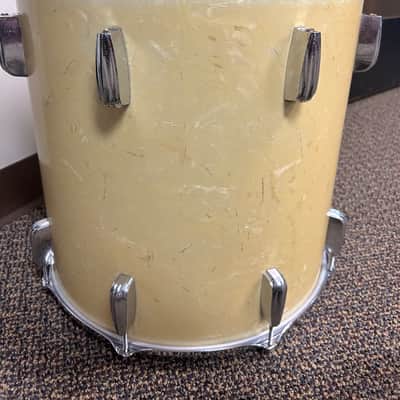 Vintage Slingerland 1948-54 Era Radio King Floor 16x16 & Rack Tom 12x8 White Marine Pearl WMP image 11