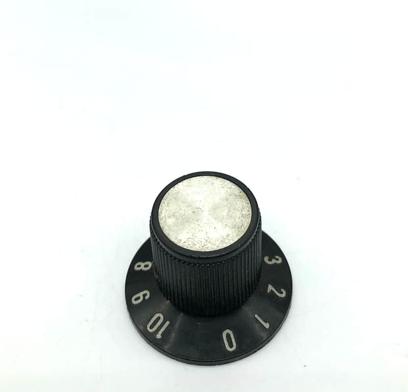 Vintage Skirted Large Reflector Knob 1960’s-80’s? Black/Aluminum image 1