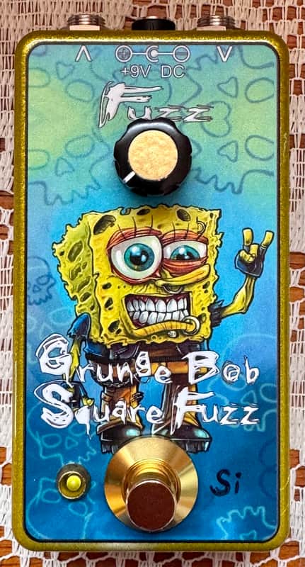 Grunge Bob Square Fuzz Si (Doomstick clone) 2025 - Yellow Sparkle with graphics image 1