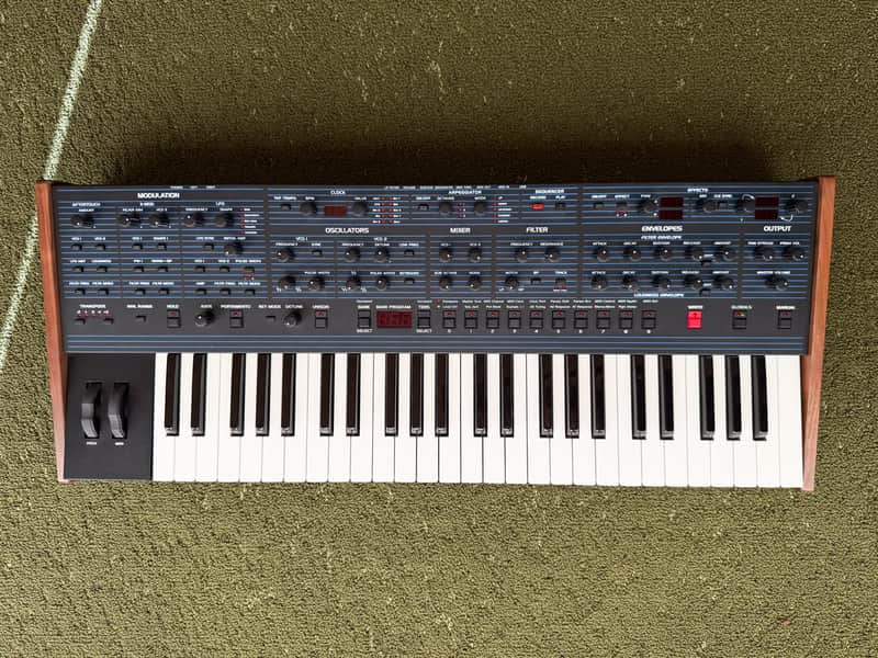 Sequential OB-6 49-Key 6-Voice Polyphonic Synthesizer 2018 - Present - Black with Wood Sides image 1