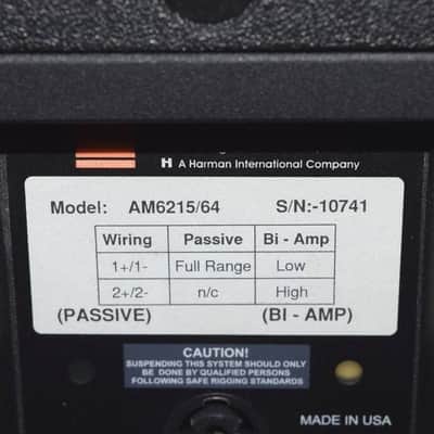 JBL AM6215/64 HIGH POWER 2-WAY LOUDSPEAKER (ONE) image 10