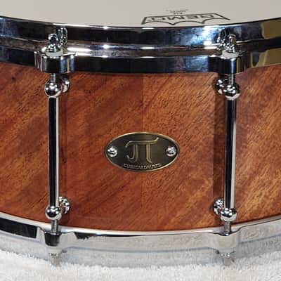 JT Custom Drums JT Custom Drums 14x6 Solid Mahogany Stave Snare Drum 2024 - Natural Color/ Lacquer image 15