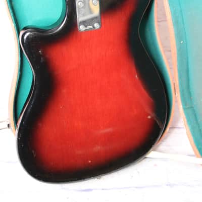 👀 Rare 1960's Woodward Electric Guitar w/ Original Faux Tweed Case Teisco Hoshino Ibanez image 7
