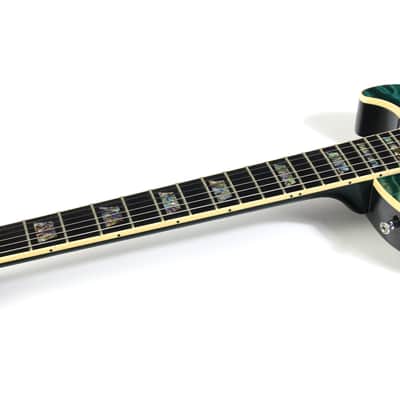 2004 Gibson Custom Shop Les Paul Elegant INSANE QUILT TOP! Peacock Green, Abalone Inlays, Ebony Board! image 18