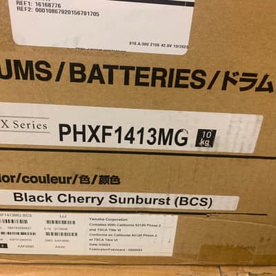 Yamaha 5 pc  Phx drum set  2023 - Black cherry sunburst MIJ 22 10 12 14 16 made Japan drum set image 6