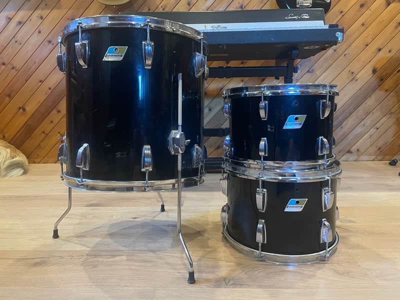 Ludwig 70s Vistalite Toms - 12” Rack, 13” Rack, 16” Floor 1970s - Black image 1
