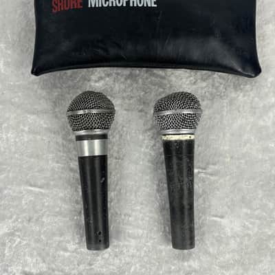 Lot of 2 1980's Shure SM-58 microphones mics image 1