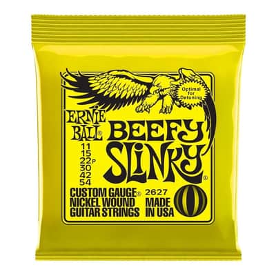 Ernie Ball 2627 Beefy Slinky Nickel Wound Drop Tuning Electric Guitar Strings, .011 - .054