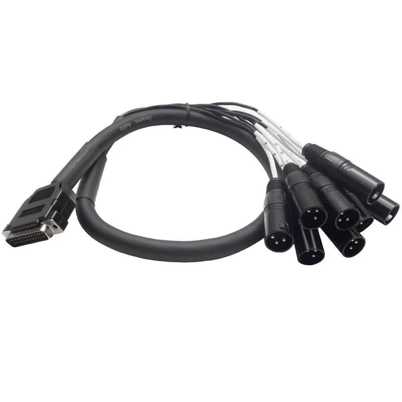 DB25 to 8 Channel XLR Male 3 Foot D-Sub Snake Cable Patch Bay Interface Modular image 1