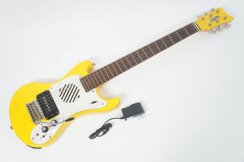 [SALE Ends June 25] MarineRider MR-1 Yellow Mosrite Ventures Copy Built-in Amp travel guitar Made in JAPAN image 1