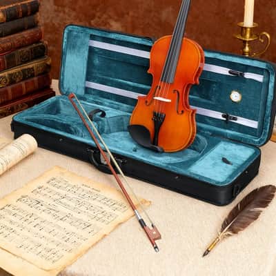 Cxxss Acoustic Violin 4/4 Full Size with Case and Bow Rosin With Case for Xmad Gift image 5