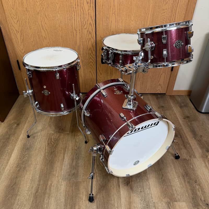 Ludwig Breakbeats by Questlove 10/13/16/5x14" 4pc Shell Pack - Red Sparkle image 1