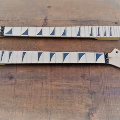24  SHARK FIN BANANA NECK MAPLE GUITAR NECK WITH FLOYD ROSE NUT INSTALLED DIY NECK image 4