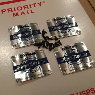 Lot of [4] Yamaha Stage Custom Advantage Nouveau Drum Badges image 1