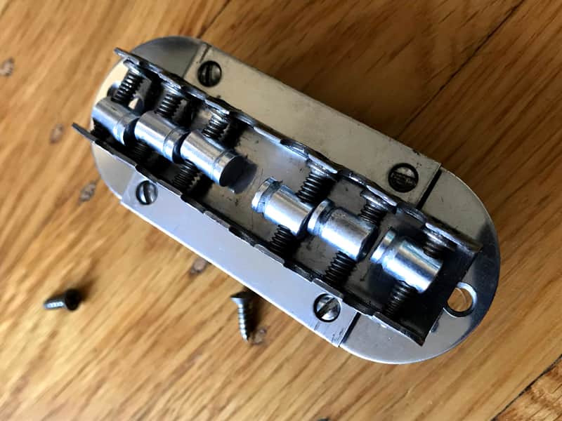 Magnatone Typhoon Tornado Zephyr Rocking/Floating Bridge 1960's electric guitar part Stainless Steel image 1