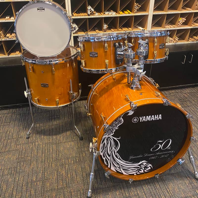 Yamaha 50th Anniversary Hybrid Maple Shell Pack - Curly Maple Antique Natural image 1
